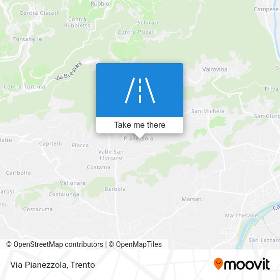 Via Pianezzola map
