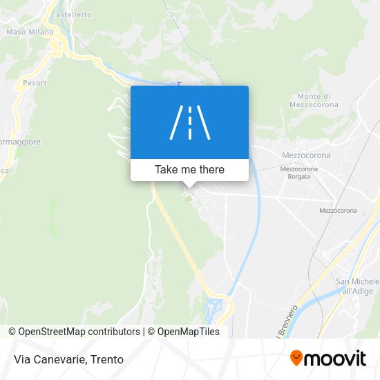 Via Canevarie map