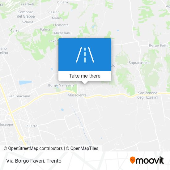 Via Borgo Faveri map