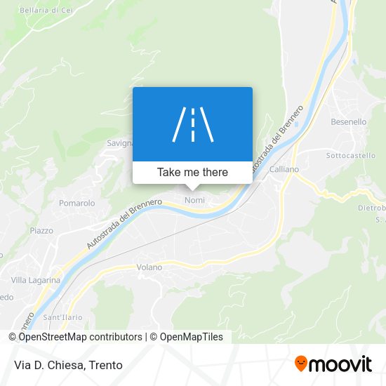 Via D. Chiesa map