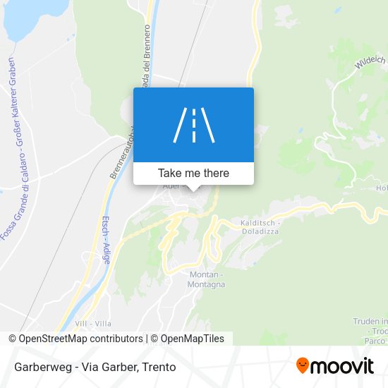 Garberweg - Via Garber map