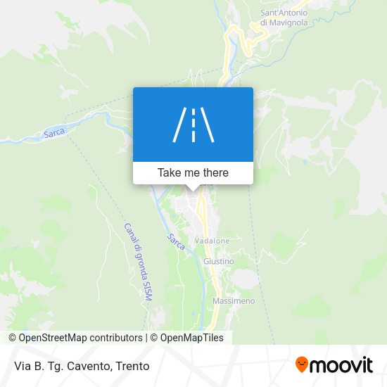 Via B. Tg. Cavento map