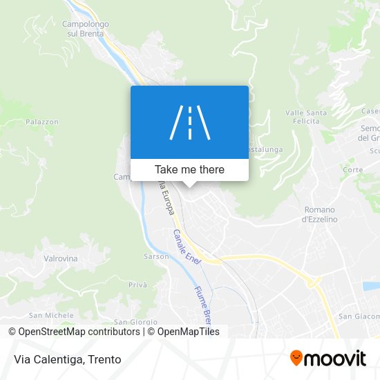 Via Calentiga map
