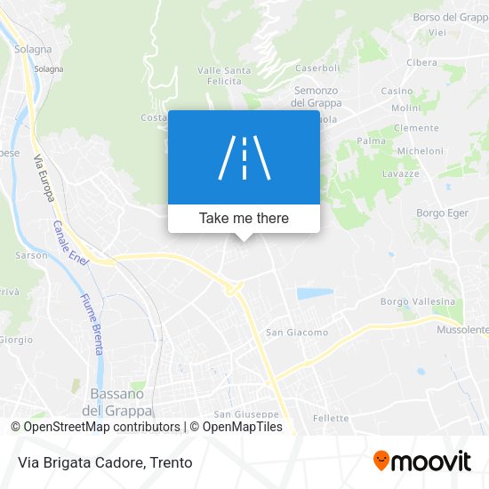 Via Brigata Cadore map