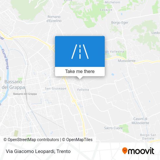 Via Giacomo Leopardi map