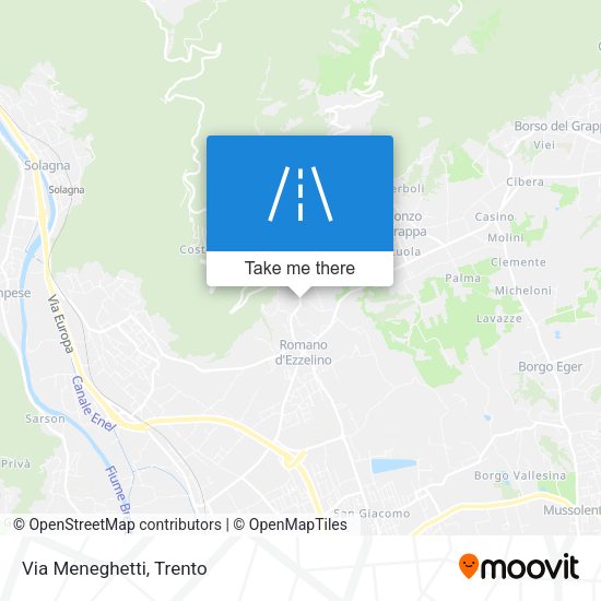 Via Meneghetti map