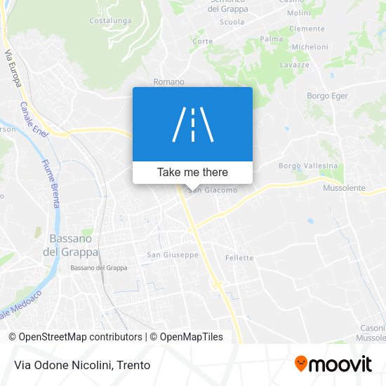Via Odone Nicolini map