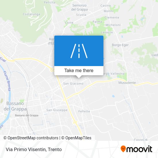 Via Primo Visentin map