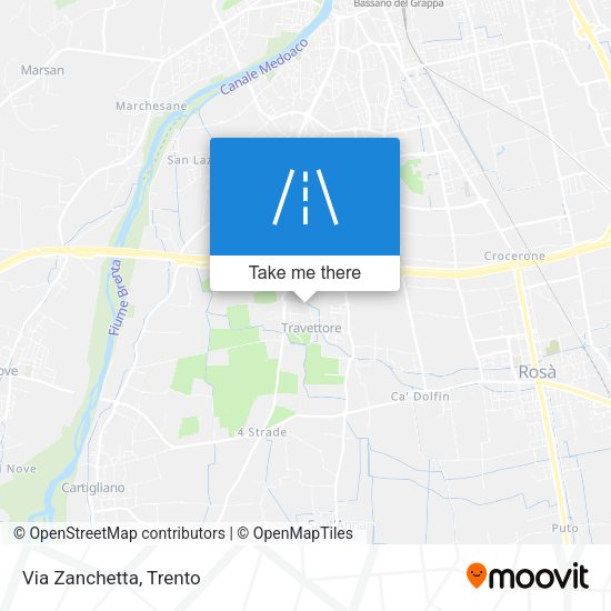Via Zanchetta map