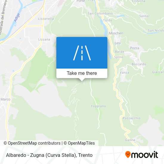 Albaredo - Zugna (Curva Stella) map