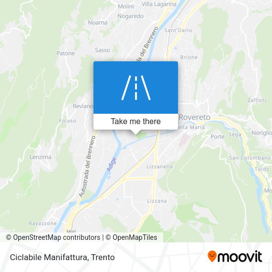Ciclabile Manifattura map