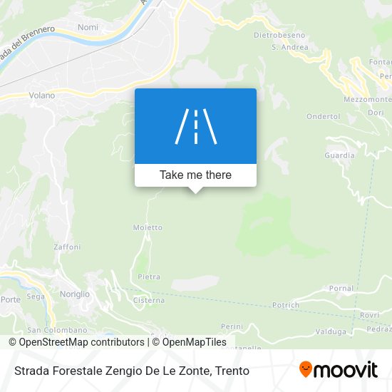 Strada Forestale Zengio De Le Zonte map