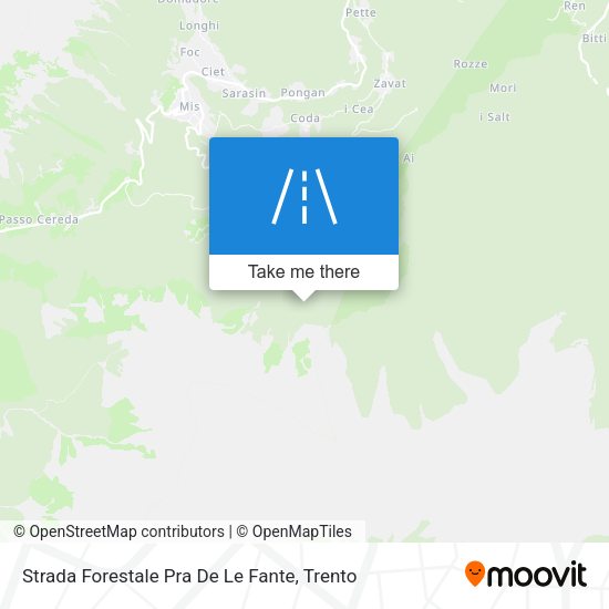 Strada Forestale Pra De Le Fante map