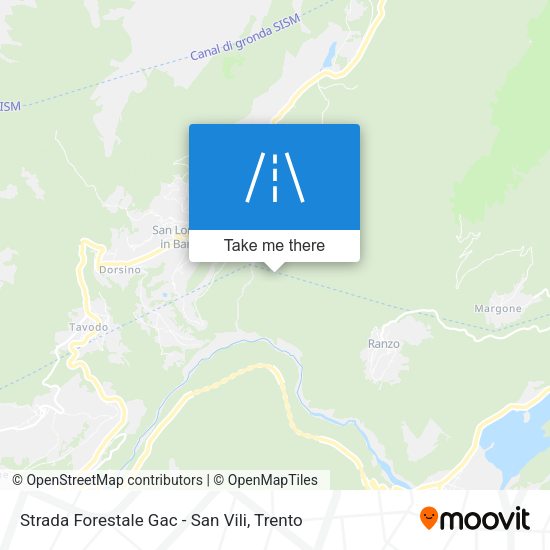 Strada Forestale Gac - San Vili map