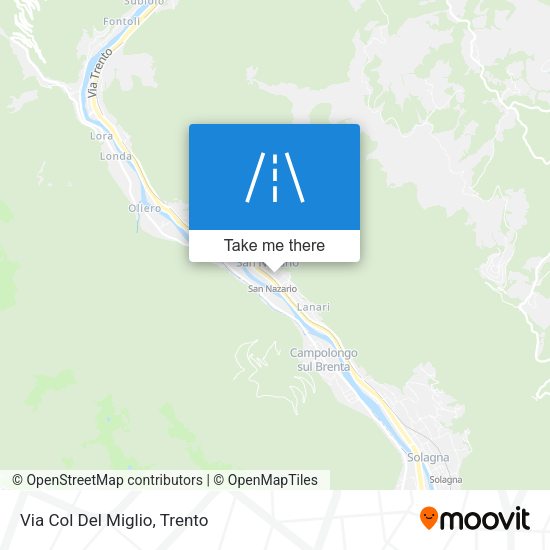 Via Col Del Miglio map