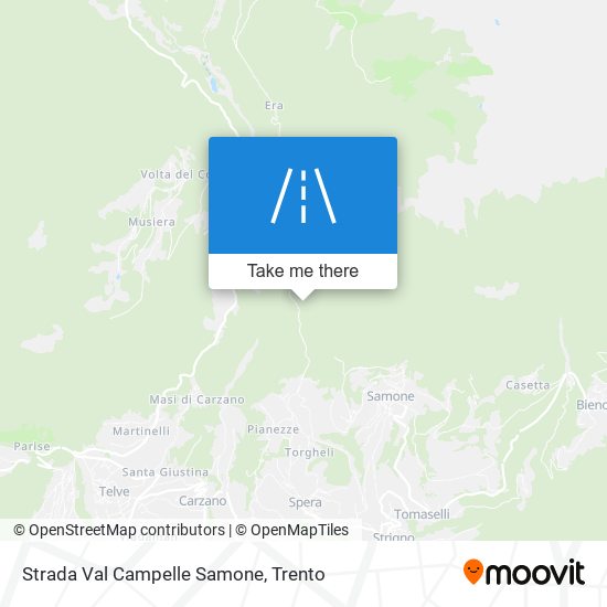Strada Val Campelle Samone map