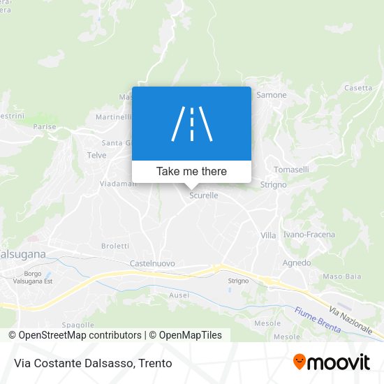 Via Costante Dalsasso map