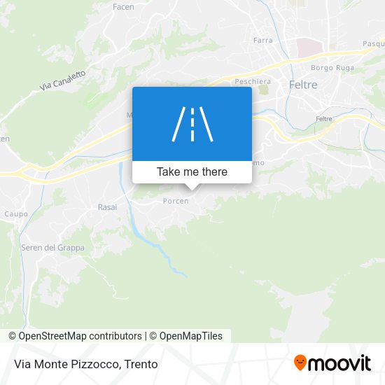 Via Monte Pizzocco map