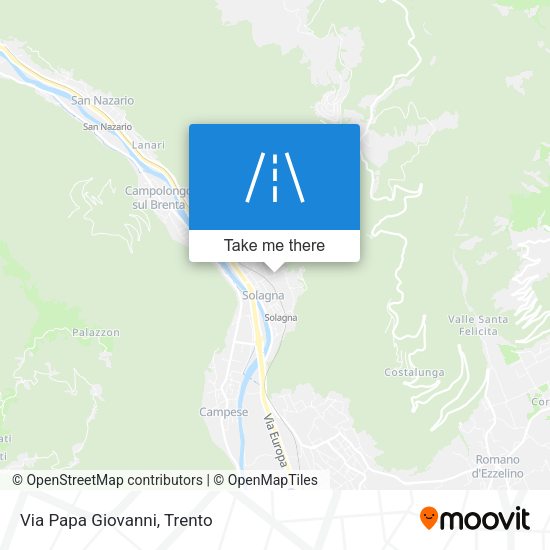 Via Papa Giovanni map