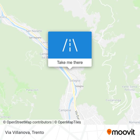 Via Villanova map