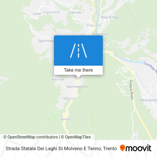 Strada Statale Dei Laghi Di Molveno E Tenno map