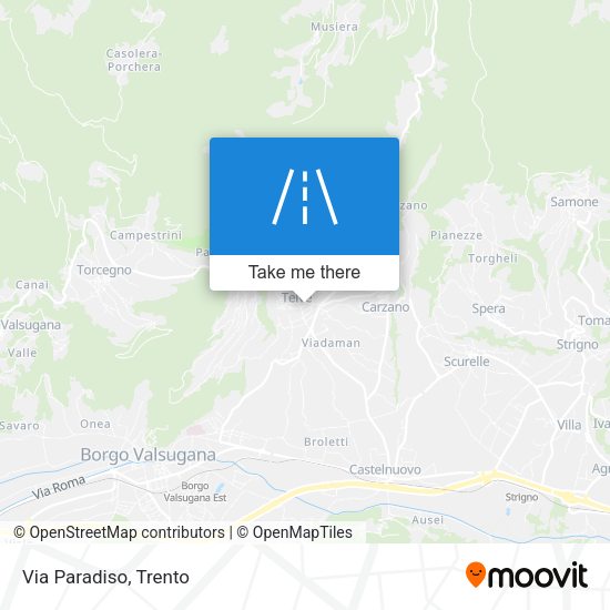 Via Paradiso map