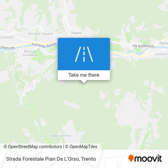 Strada Forestale Pian Da L'Orso map