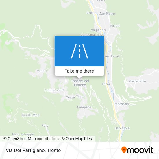 Via Del Partigiano map