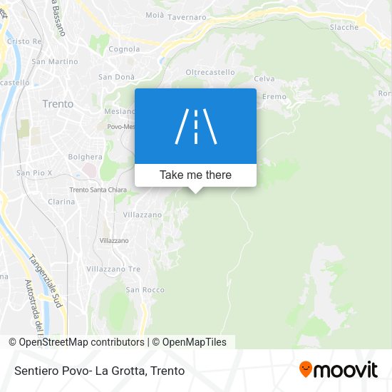 Sentiero Povo- La Grotta map