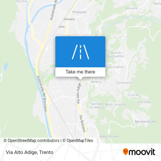 Via Alto Adige map