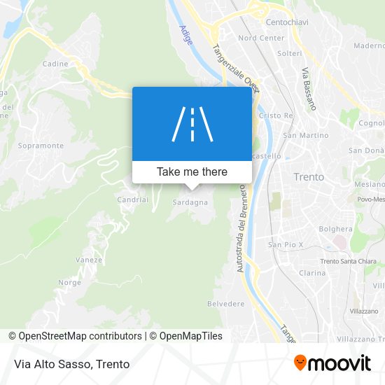 Via Alto Sasso map