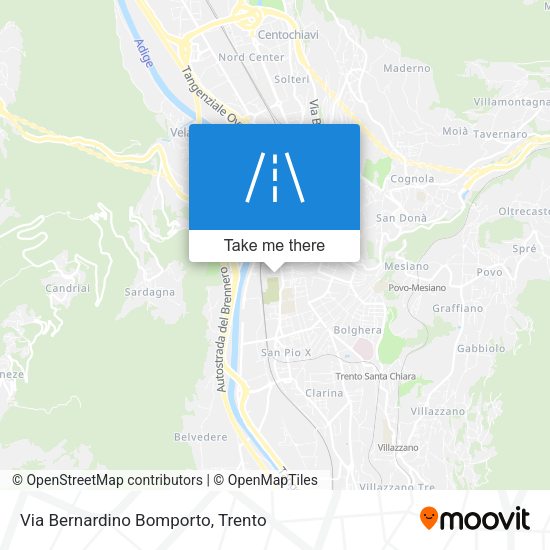 Via Bernardino Bomporto map