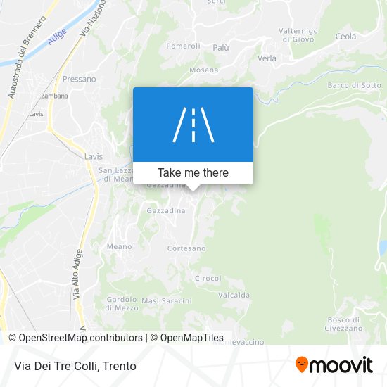 Via Dei Tre Colli map