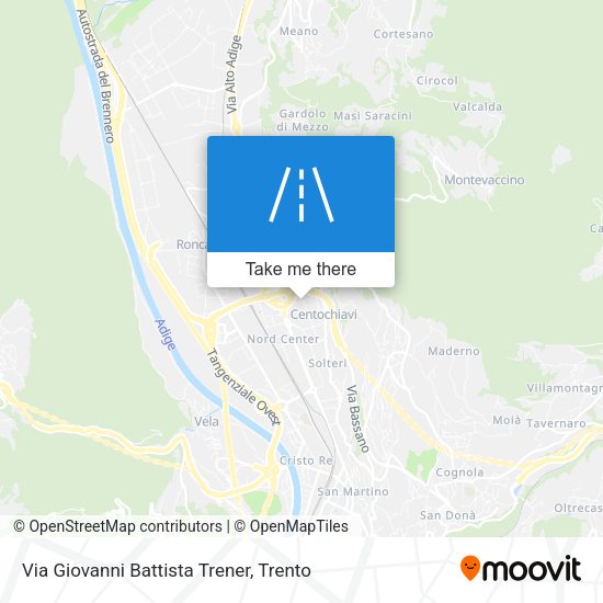 Via Giovanni Battista Trener map