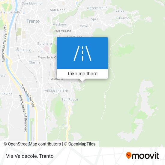 Via Valdacole map