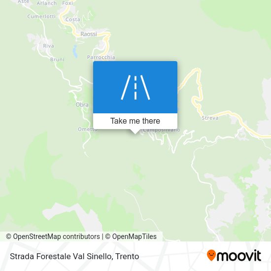 Strada Forestale Val Sinello map