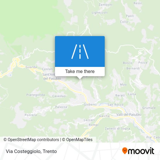Via Costeggiolo map