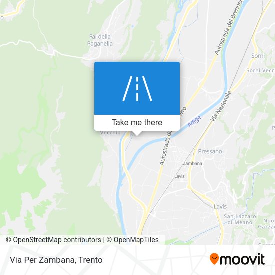 Via Per Zambana map