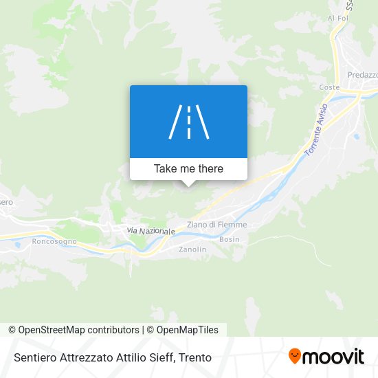 Sentiero Attrezzato Attilio Sieff map