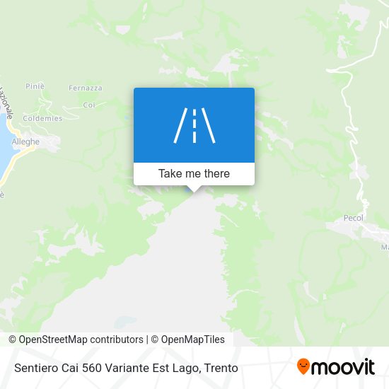 Sentiero Cai 560 Variante Est Lago map