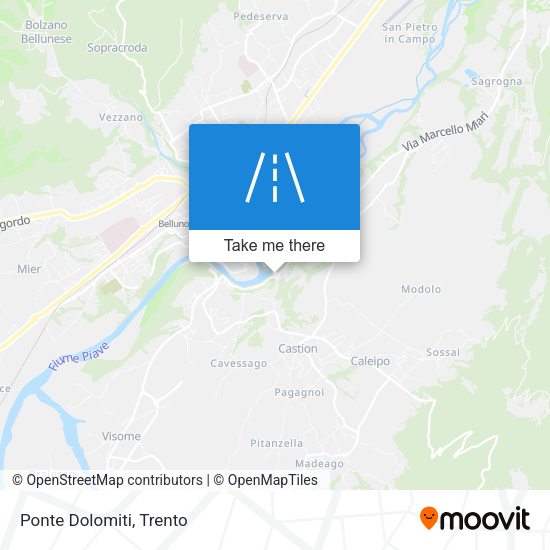 Ponte Dolomiti map