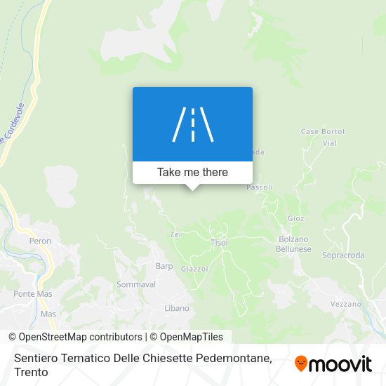Sentiero Tematico Delle Chiesette Pedemontane map
