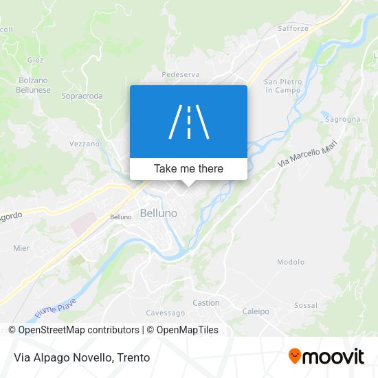 Via Alpago Novello map