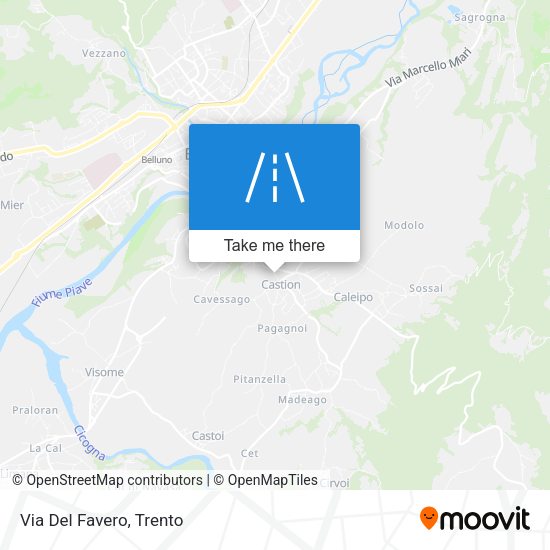 Via Del Favero map