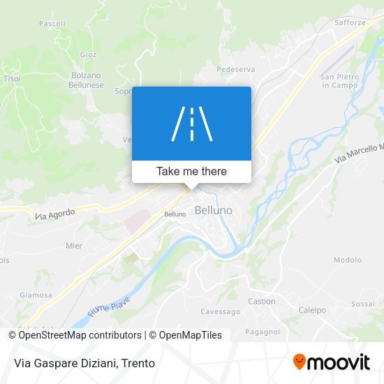 Via Gaspare Diziani map