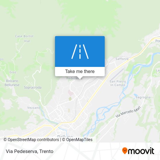 Via Pedeserva map