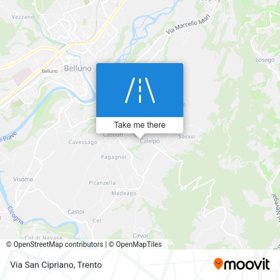 Via San Cipriano map