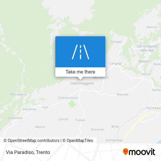 Via Paradiso map