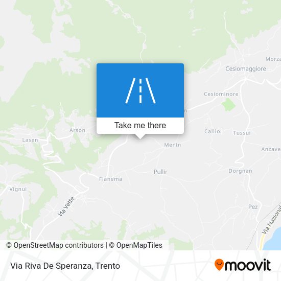 Via Riva De Speranza map