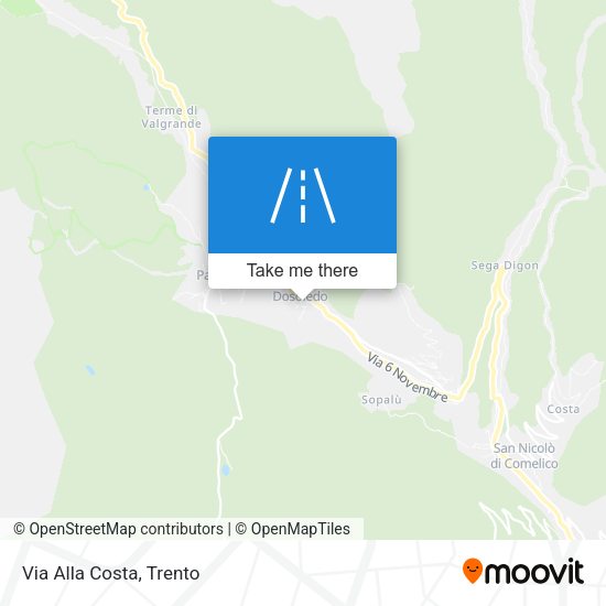 Via Alla Costa map